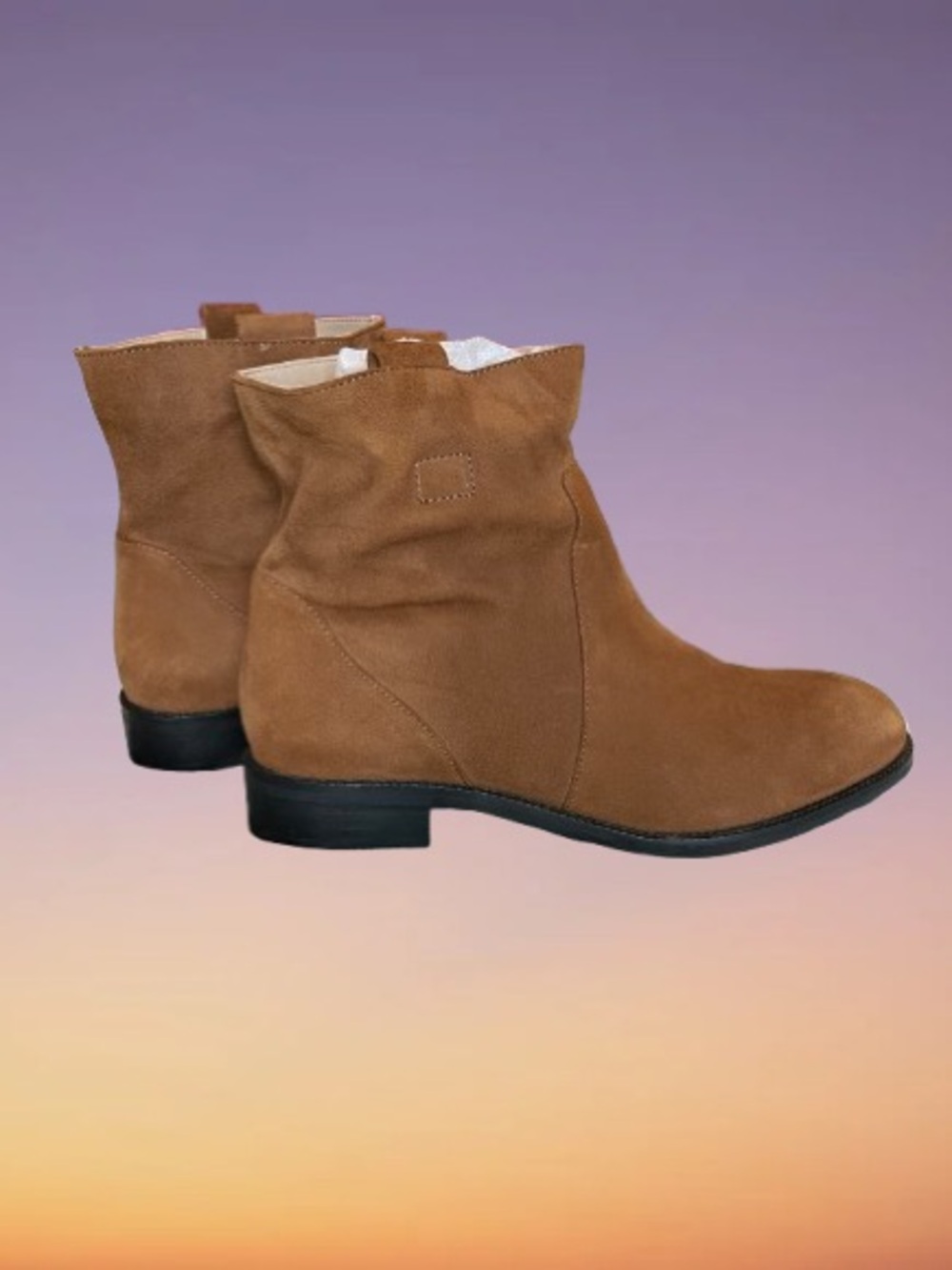 Lands' End Women’s Suede Pull-On Ankle Boots – Size 7